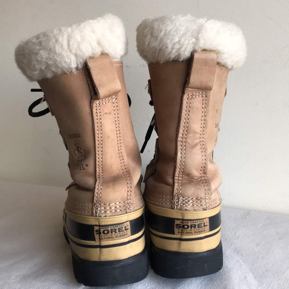 Sorel Caribou Sz 6 boot Kaufman boot "Made in Canada" tan leather Waterproof - Picture 10 of 15